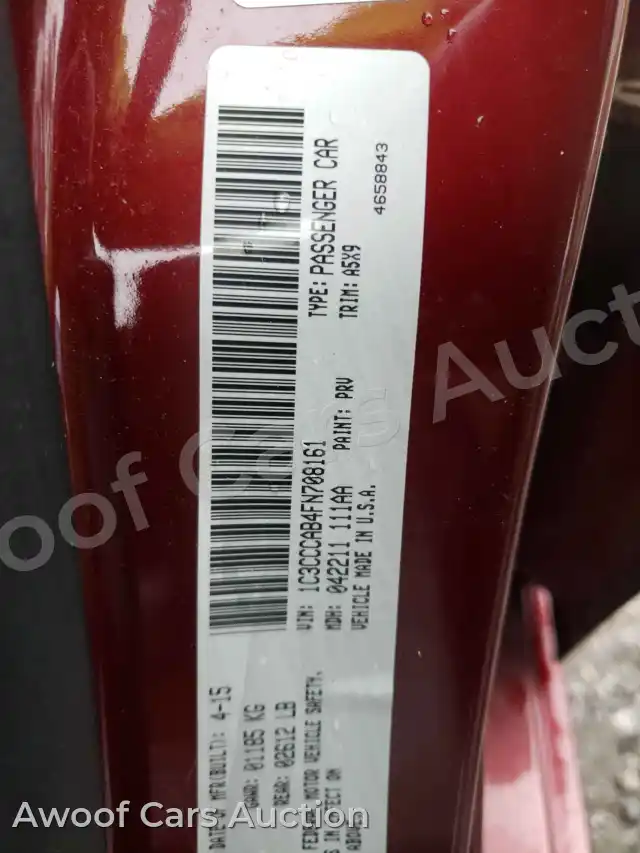 2015 Chrysler 200 1C3CCCAB4FN708161 — Copart auction photo 10