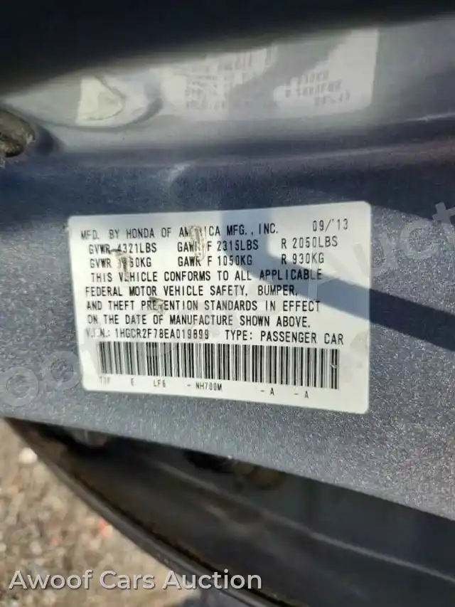 2014 Honda Accord 1HGCR2F78EA019899 — Copart auction photo 13