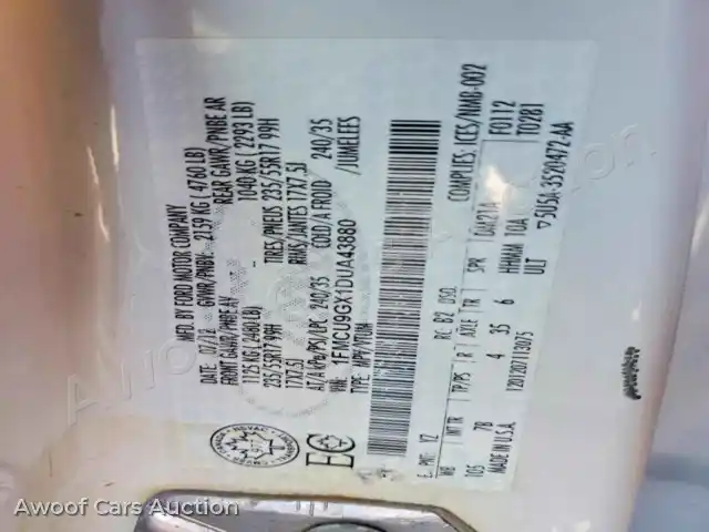 2013 Ford Escape 1FMCU9GX1DUA43880 — Copart auction photo 13