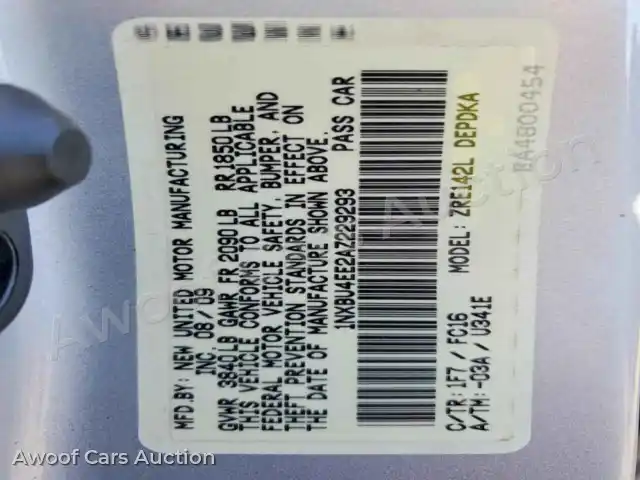 2010 Toyota Corolla 1NXBU4EE2AZ229293 — hoton gwanjo Copart na 13
