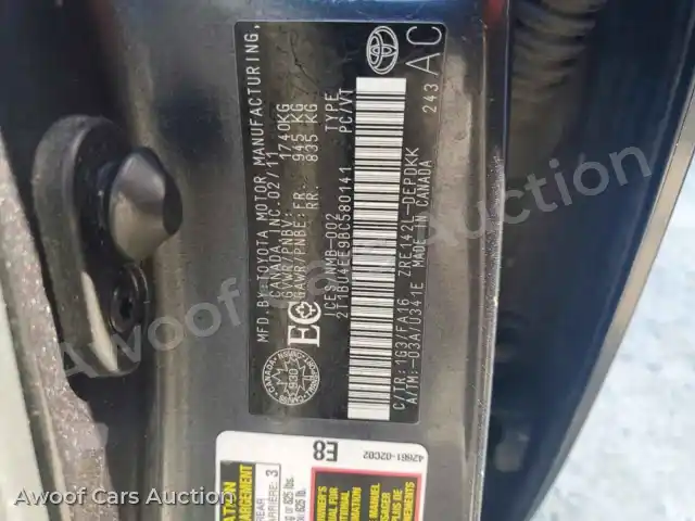 2011 Toyota Corolla 2T1BU4EE9BC580141 — Copart auction photo 12