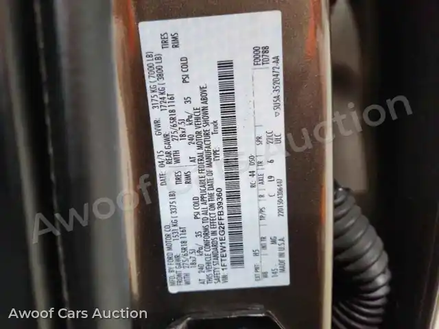 2015 Ford F150 1FTEW1EG2FFB39360 — Copart auction photo 12