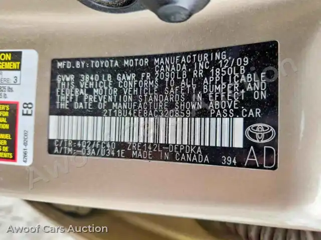 2010 Toyota Corolla 2T1BU4EE8AC320859 — Copart auction photo 12