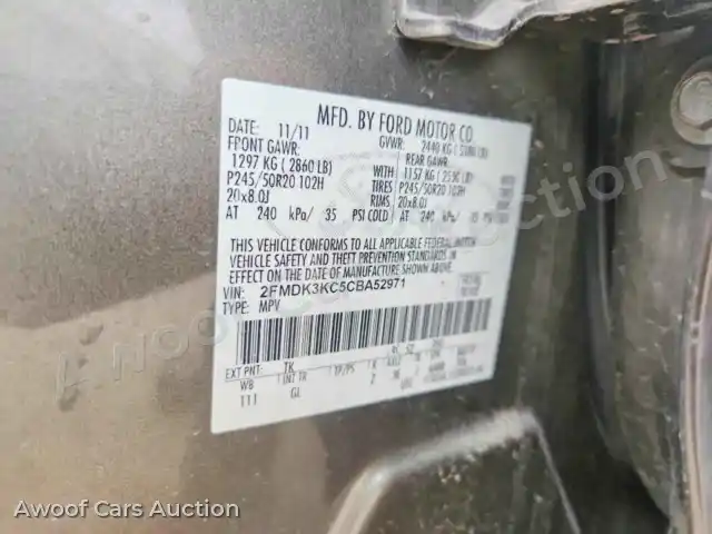 2012 Ford Edge 2FMDK3KC5CBA52971 — Copart auction photo 12