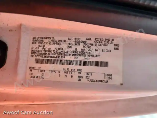 2013 Ford Econoline 1FTNE2EW6DDA36239 — Copart auction photo 13