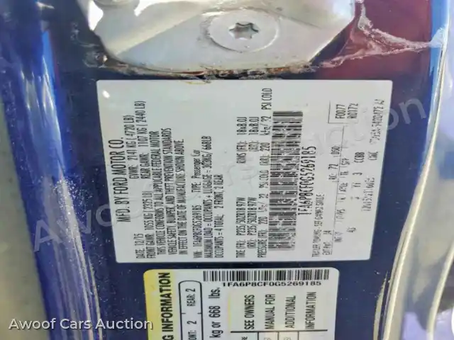 2016 Ford Mustang 1FA6P8CF0G5269185 — Copart auction photo 12