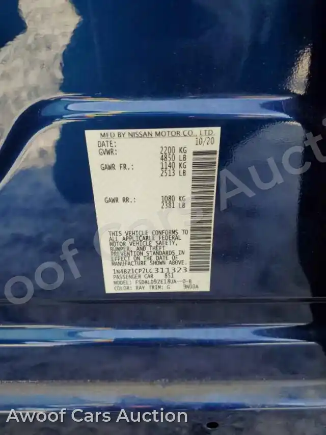 2020 Nissan Leaf 1N4BZ1CP2LC311323 — hoton gwanjo Copart na 13