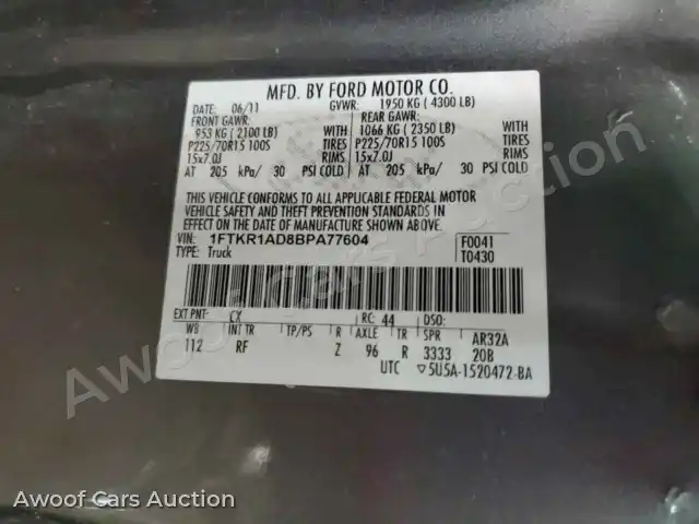 2011 Ford Ranger 1FTKR1AD8BPA77604 — Copart auction photo 12