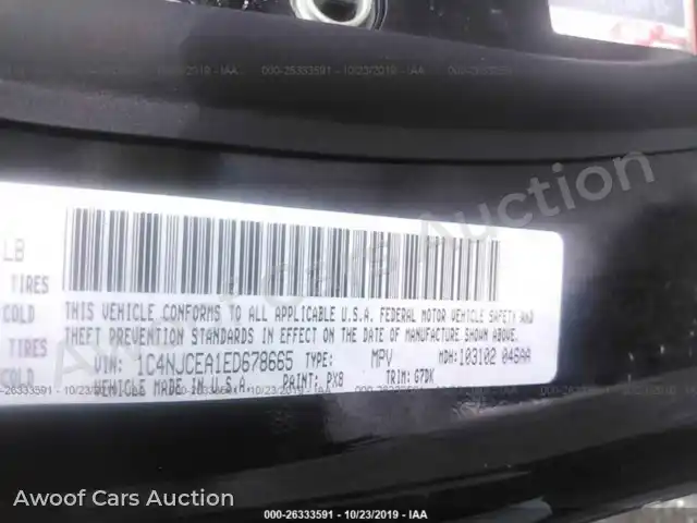 2014 Jeep Compass 1C4NJCEA1ED678665 — Iaai auction photo 9