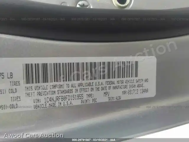 2015 Jeep Patriot 1C4NJRFB0FD151955 — photo 9 de la vente Iaai