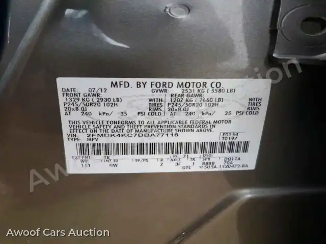 2013 Ford Edge 2FMDK4KC7DBA77118 — Copart auction photo 12