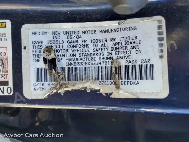2005 Toyota Corolla 1NXBR32EX5Z347811 — Copart auction photo 12