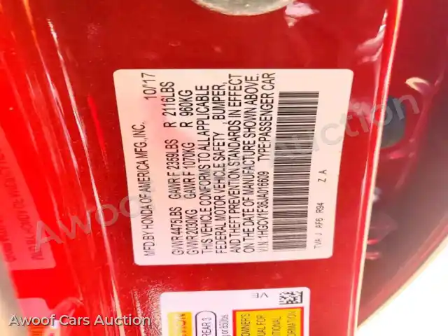 2018 Honda Accord 1HGCV1F36JA016609 — photo 13 de la vente Copart