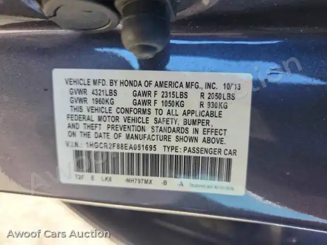 2014 Honda Accord 1HGCR2F88EA051695 — Copart auction photo 12