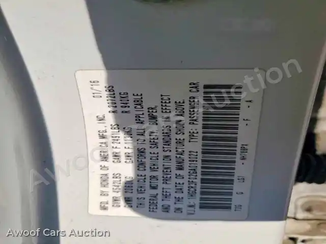 2016 Honda Accord 1HGCR3F02GA019022 — photo 12 de la vente Copart