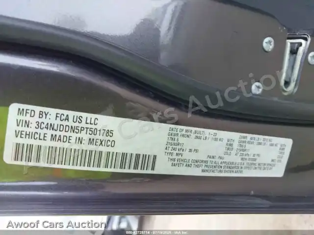 2023 Jeep Compass 3C4NJDDN5PT501785 — hoton gwanjo Iaai na 9