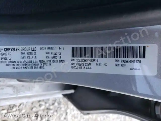2015 Chrysler 200 1C3CCCBB3FN565914 — Copart auction photo 10