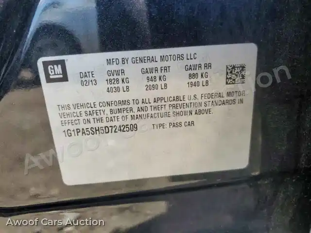 2013 Chevrolet Cruze 1G1PA5SH5D7242509 — Copart auction photo 12