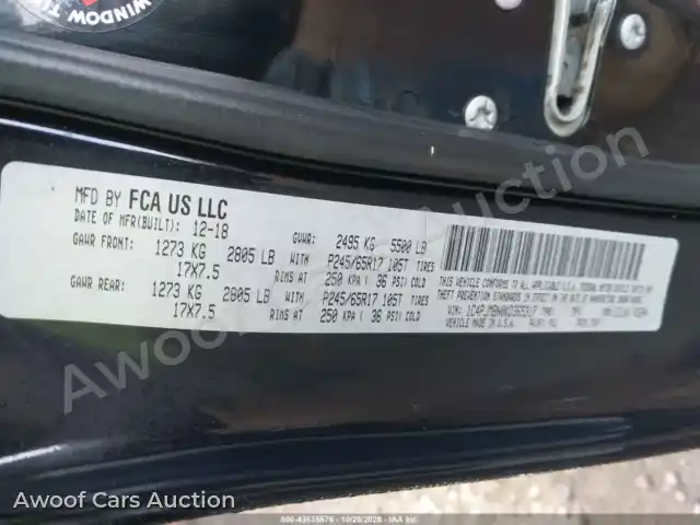 2019 Jeep Cherokee 1C4PJMBN0KD365317 — Iaai auction photo 9