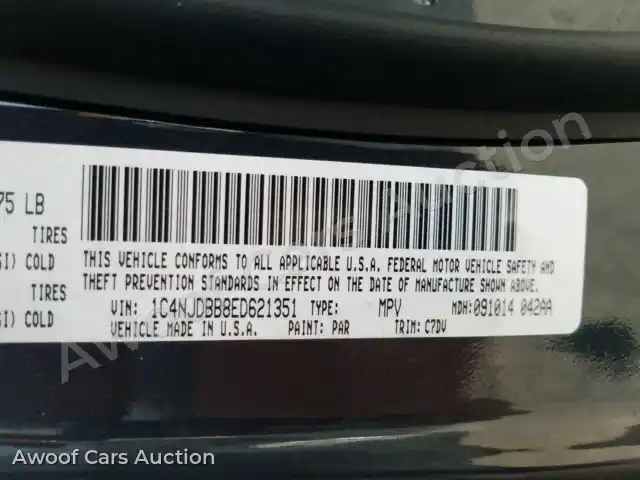 2014 Jeep Compass 1C4NJDBB8ED621351 — Copart auction photo 10