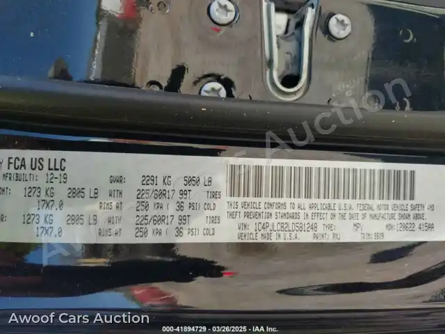 2020 Jeep Cherokee 1C4PJLCB2LD581248 — hoton gwanjo Iaai na 9
