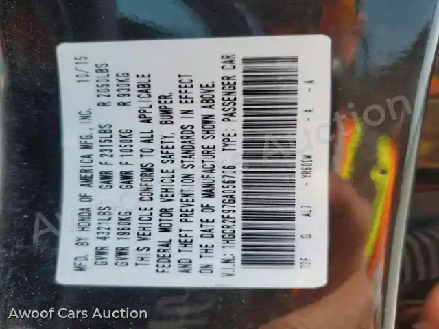 2016 Honda Accord 1HGCR2F97GA056706 — Copart auction photo 13