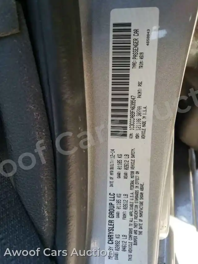2015 Chrysler 200 1C3CCCAB9FN639547 — Copart auction photo 12