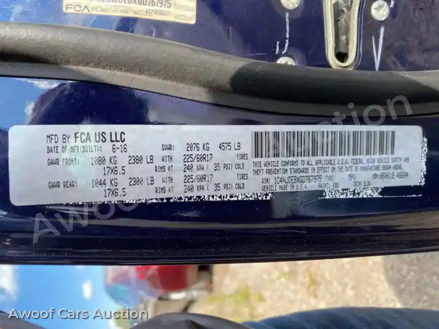 2016 Jeep Compass 1C4NJDEBXGD767975 — Copart auction photo 10