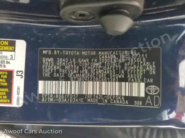 2011 Toyota Corolla 2T1BU4EE0BC661383 — Copart auction photo 12