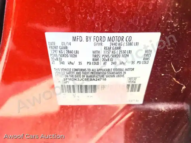 2014 Ford Edge 2FMDK3JC8EBA24716 — Copart auction photo 13