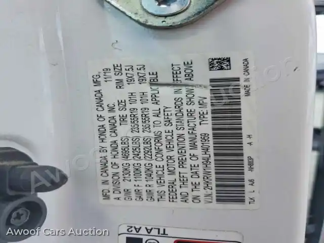 2020 Honda CRV 2HKRW1H94LH401959 — Copart auction photo 13