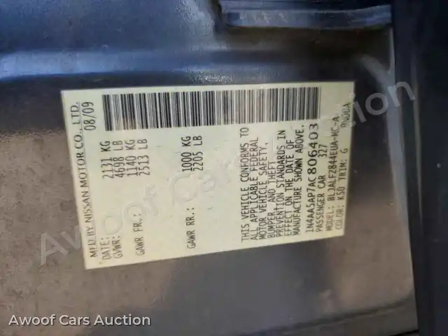 2010 Nissan Maxima 1N4AA5AP7AC806403 — Copart auction photo 12