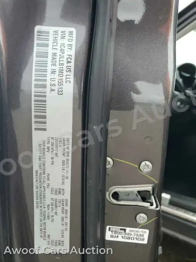 2021 Jeep Grand Cherokee 1C4PJLLB1MD155133 — hoton gwanjo Copart na 14