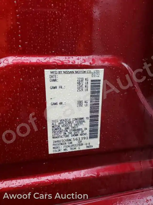 2022 Nissan Leaf 1N4BZ1CV6NC561391 — Copart auction photo 12
