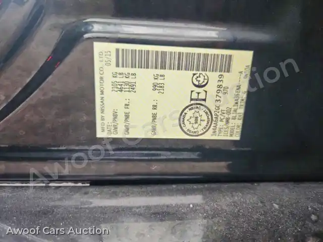 2016 Nissan Maxima 1N4AA6AP2GC379839 — Copart auction photo 12