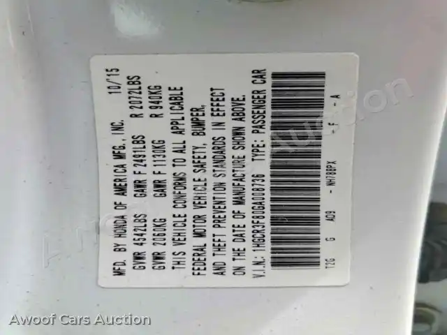 2016 Honda Accord 1HGCR3F80GA008736 — Copart auction photo 13