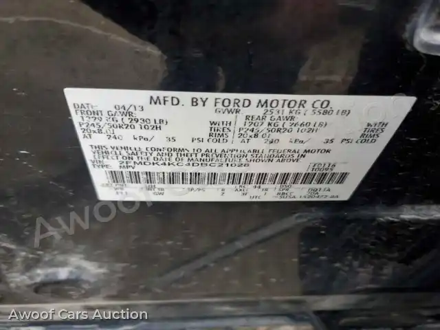 2013 Ford Edge 2FMDK4KC4DBC21028 — Copart auction photo 13