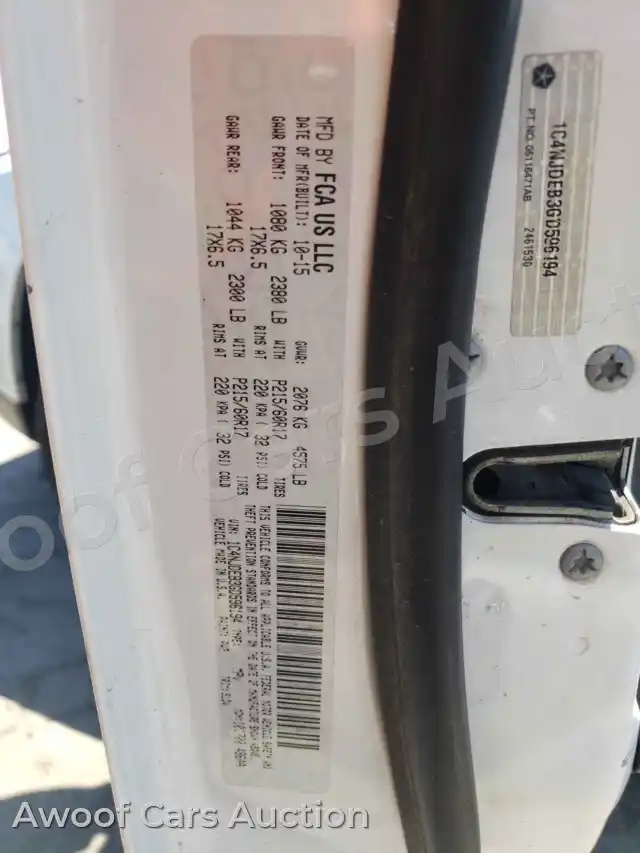 2016 Jeep Compass 1C4NJDEB3GD596194 — Copart auction photo 10