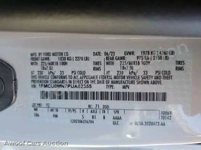 2023 Ford Escape ST 1FMCU0MN7PUA62355 — Copart auction photo 13