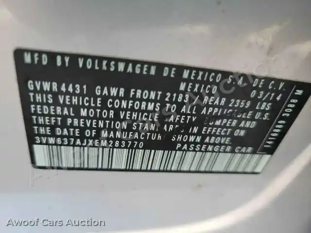 2014 Volkswagen Jetta 3VW637AJXEM283770 — photo 29 de la vente Manheim