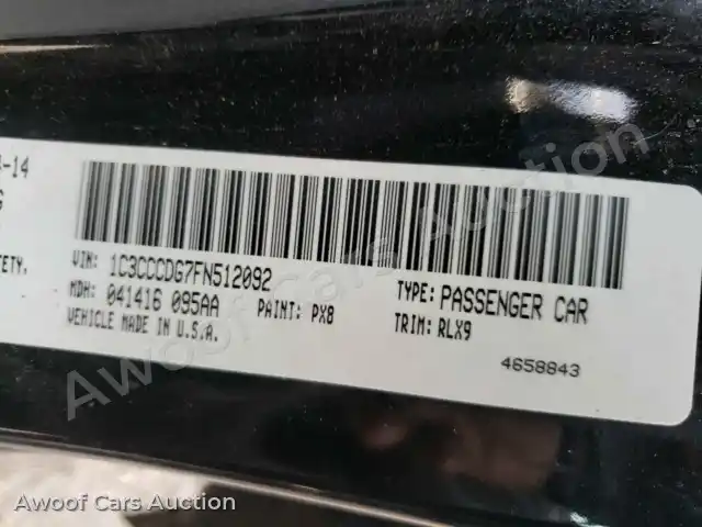 2015 Chrysler 200 1C3CCCDG7FN512092 — Copart auction photo 10
