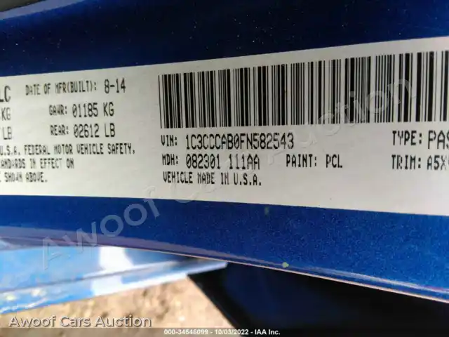 2015 Chrysler 200 1C3CCCAB0FN582543 — photo 9 de la vente Iaai