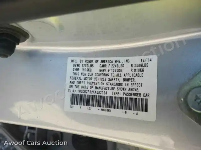 2015 Honda Accord 1HGCR2F32FA082334 — Manheim auction photo 14