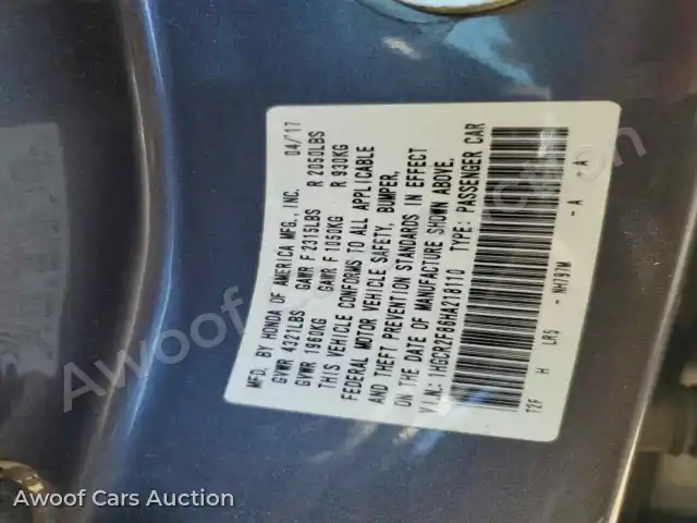 2017 Honda Accord 1HGCR2F86HA218110 — Copart auction photo 12