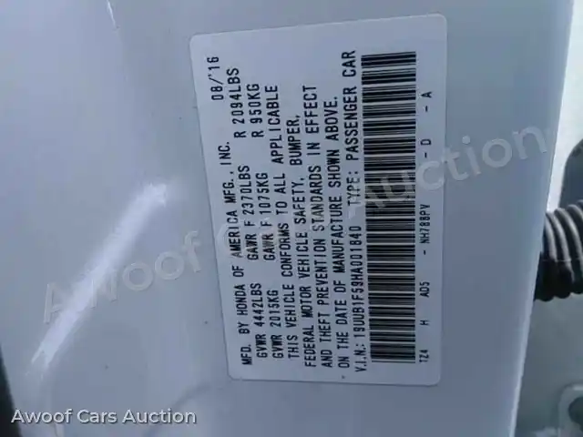 2017 Acura TLX 19UUB1F59HA001840 — Manheim auction photo 6