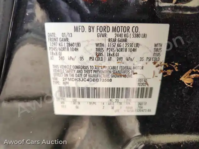 2013 Ford Edge 2FMDK3JC4DBB73588 — Copart auction photo 14