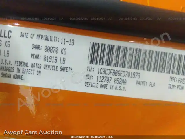 2014 Dodge Dart 1C3CDFBB6ED701973 — Iaai auction photo 9
