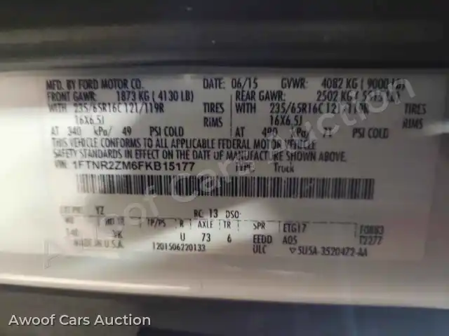 2015 Ford Transit 1FTNR2ZM6FKB15177 — Copart auction photo 13