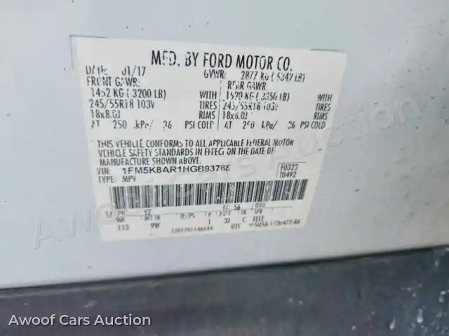 2017 Ford Explorer 1FM5K8AR1HGB93768 — Copart auction photo 13