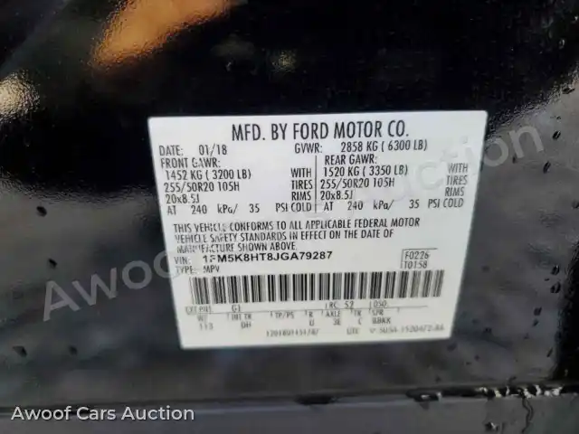 2018 Ford Explorer 1FM5K8HT8JGA79287 — Copart auction photo 13